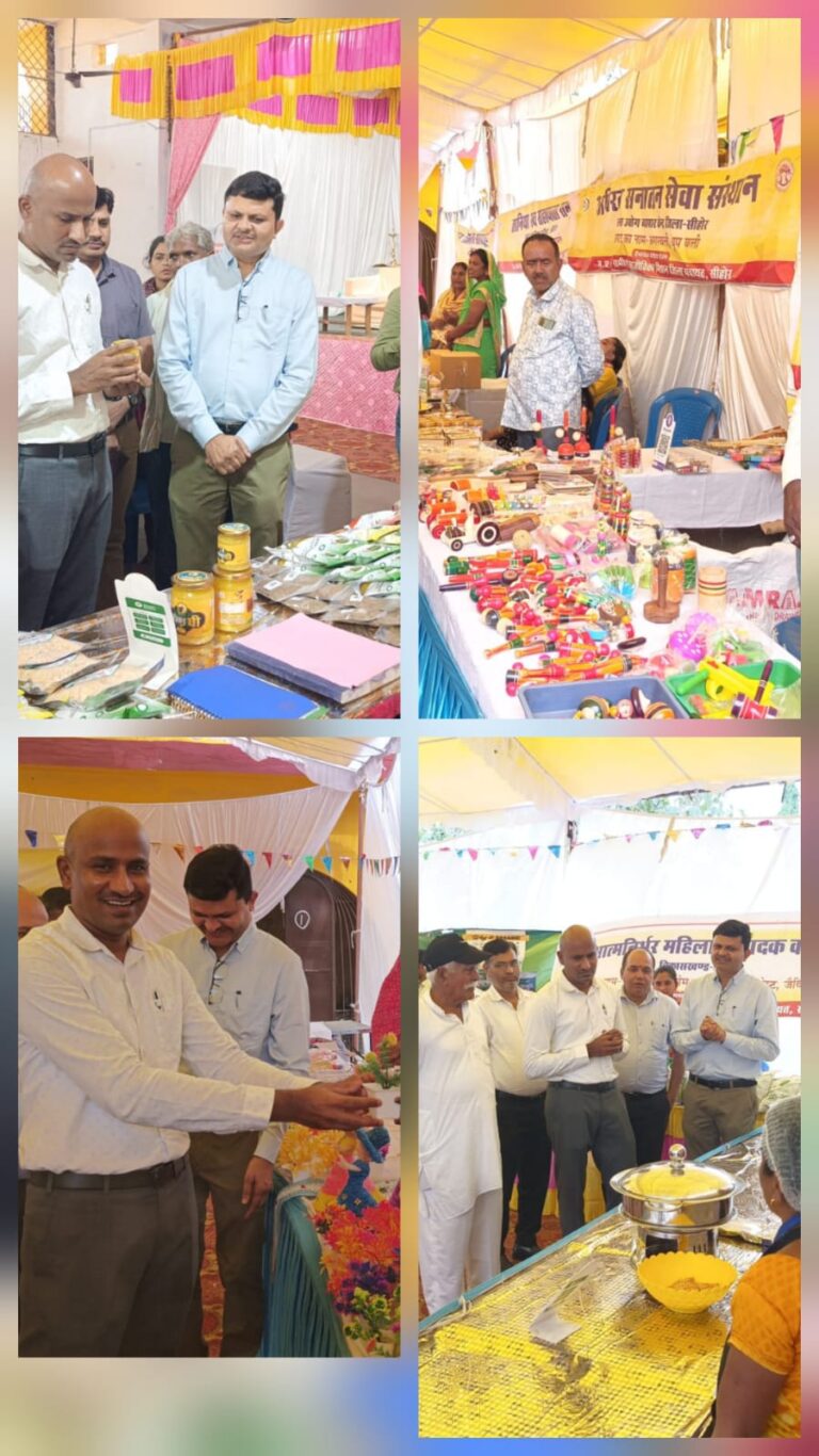 स्व सहायता समूह की दीदियों से उनके उत्पादों की विशेषताओं के बारे में की चर्चा