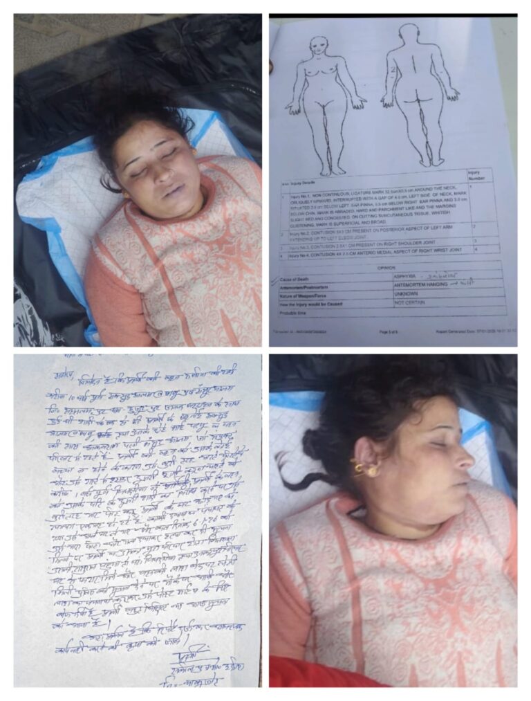 हुजूरपुर में विवाहिता की गला घोंटकर हत्या का आरोप, पोस्टमार्टम रिपोर्ट के बावजूद कार्रवाई नहीं