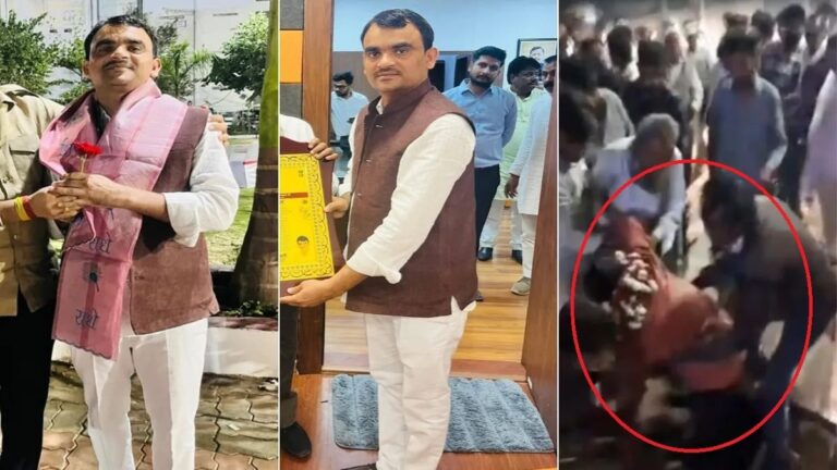 फूलों की माला से लदे BJP जिला उपाध्यक्ष नाले में गिरे, स्वागत जुलूस के दौरान पैर फिसला;