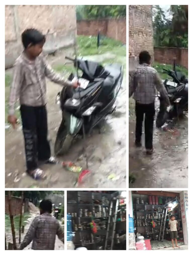 मुजफ्फरपुर में दबंगई का आतंक, दुकानदार की दोपहिया गाड़ी तोड़ी, जान से मारने की धमकी
